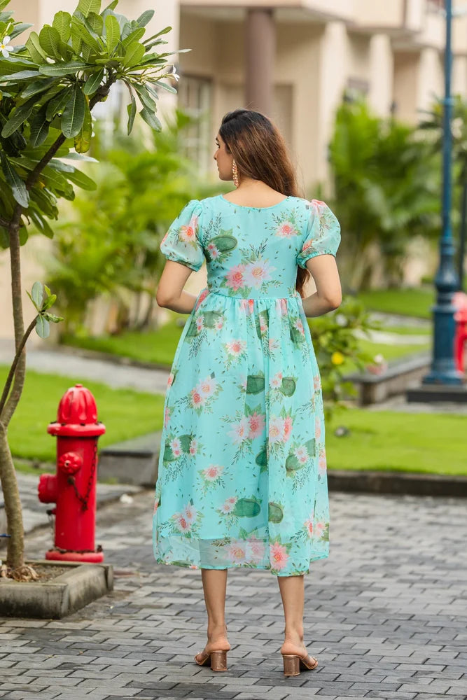 Designer V-Neck Georgette Gown